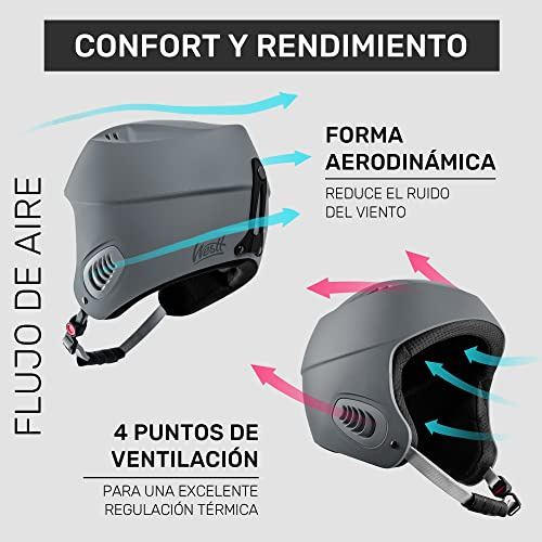 Westt Casco de esquí Hombres señoras Snowboard Casco Freeride esquí de travesía Casco Deportes de Nieve Casco I Ligero Transpirable ventilado I Gris I 57-58 cm