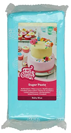 FunCakes Pasta di Zucchero Baby Blue: facile da usare, liscia, flessibile, morbida e pieghevole, perfetta per decorare torte, halal, kosher e senza glutine - 1000 g
