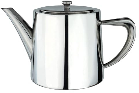 Café Olé DW-048 Derwent Teapot, Stainless Steel, 48oz (1.3 Litres), 4-5 Cup, Mirror Polished