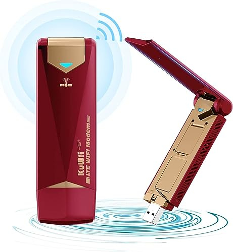 KuWFi USB Dongle Modem, 4G LTE Surfstick bis zu 150 Mbit/s, Wireless WiFi WLAN Stick mit Simkartensteckplatz 4G Hotspot Unterstützt Win2000 /2003/xp/Vista/Win7/Win8/Win10/Linux-Systeme