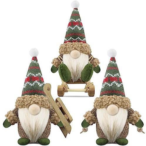 Gehydy Weihnachtswichtel Figuren 3er Set Weihnachtsdeko Wichtel Weihnachten Deko Wichtel Zubehör Dekoration Christmas für Home Küche