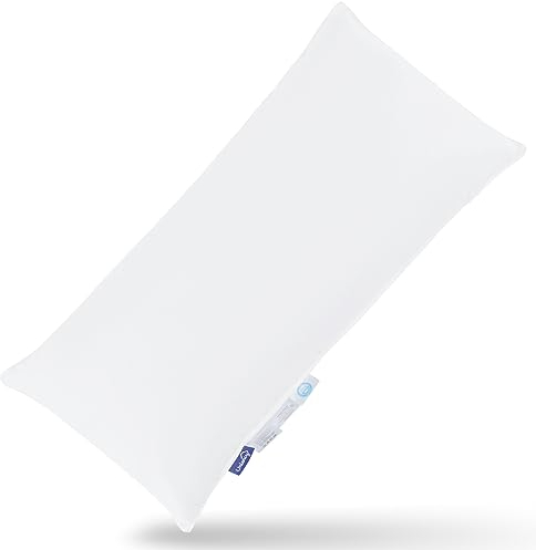 Uniency Daunenkissen 40x80 3 Kammer 100% Baumwollbezug Füllung 800g: Außen 90% Daunen und 10% Federn 100g, Innen 100% Federn 700g Kopfkissen 40x80 Daunen Premium Kissen|Weiß|Oeko-TEX und RDS|1 Stück