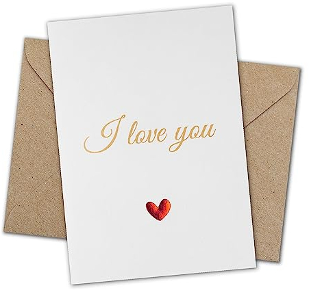 Sunflower Cards CLASSIC LINE Grußkarte mit Briefumschlag aus Kraftpapier (I love you)