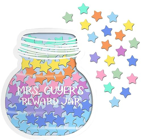 Tedious Reward Jar with Tokens | Wooden Stars Reward Jars | Magnetic Reward Chart with Storage Box | Children Behaviour Reward Board Jars for Home Classroom Accessories