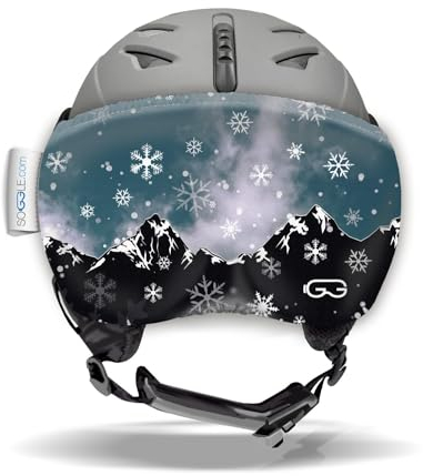 SOGGLE Vizor Visier Schutz für Visierhelme (Skihelme), Farbe:Vizor Snowflakes Mountains