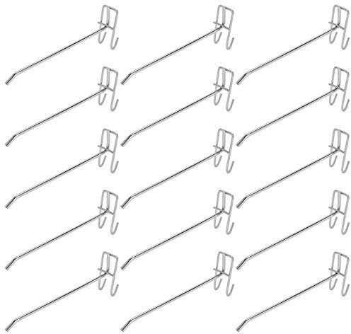 Tomotato 30 Pièces Crochets de Panneau Perforé, Crochet de Grille Étagère de Supermarché en Métal Support de Grille Crochet Affichage de Panneau Perforé pour Organisation Murale Dans Garage(20cm)