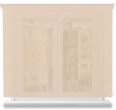 DECOCASA | Estor Enrollable Screen Basic 5% Blanco Lino 160x200 Translúcido | Mantén Tu Privacidad con La Mejor Luz