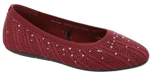Skechers Cleo 2.0 Glitzy Daze Bailarinas para Mujer, Rojo -, 38 EU