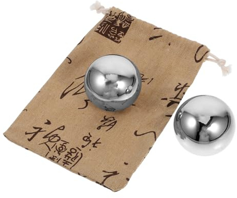 Parliky Balones De Masaje De Mano Acero Inoxidable 53mm Ejercicio Balones Pequeñas Relajación