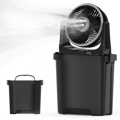 EasyAcc Condizionatori Portatili 7000ml, Ventilatore Nebulizzatore 20000mAh Batteria, Ventilatore da Campeggio 116 Ore/3 Spruzzi Ugello/Telecomando per Patio Pesca Barbecue