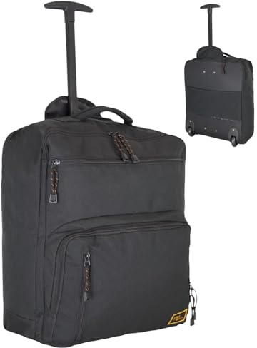 Bordlite EasyJet Underseat Cabin Bag 45x36x20cm – Wheeled Travel Holdall with Trolley Handle – Lightweight Soft Shell Carry On Luggage – Fits EasyJet Free Bag Allowance – Black