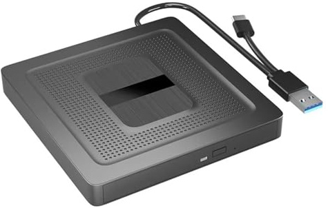 Fangxuee 2 in 1 External Bluray Drive USB3.0 Type C Portable CD DVD BD Writer Burner Reader Player Optical Drive for PC Laptop