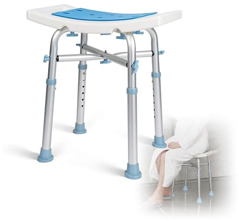 Taburete de Ducha Regulable,Taburete Baño De Ducha para Mayores,Ligero Taburete de baño Antideslizante con Patas de Goma Resistente 150 kg,Aluminio,para Personas Mayores y Personas con Discapacidad