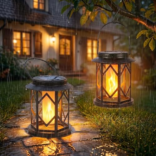 Ketom Farolillos Solares Exterior, Farol Solar Efecto Llama Realistas
