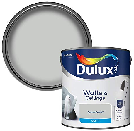 Dulux Matt Emulsion Paint For Walls And Ceilings - Goose Down 2. 5 Litres