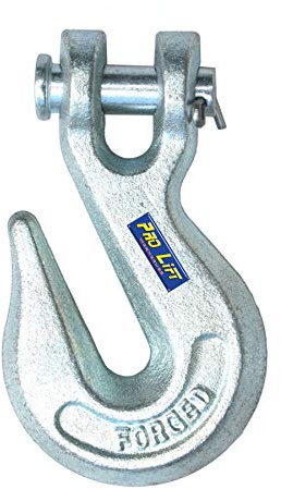 Pro-Lift-Werkzeuge Gabelkopfhaken 7/16 mit integriertem Schäkel Kettenhaken Forsthaken Lasthaken Kranhaken Sicherheitshaken Nenngröße 14mm Tragfähigkeit