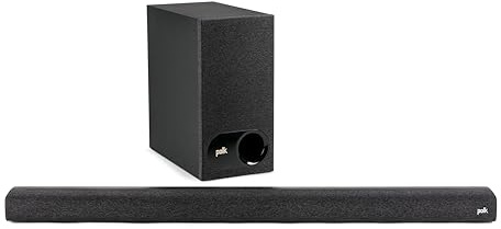 Polk Audio MagniFi 2 Heimkino-System, TV Soundbar mit Subwoofer, 5.1 Dolby Digital Decoding, DTS, Bluetooth, WLAN, Google Chromecast, HDMI ARC, 4K HDR, AUX, optischer Eingang