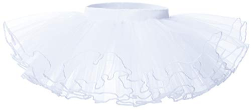 Bezioner Jupe Tutu en Tulle Fille Robe de Danse Classique Ballet Pettiskirt Princesse Costume Blanc S 3-5 Ans