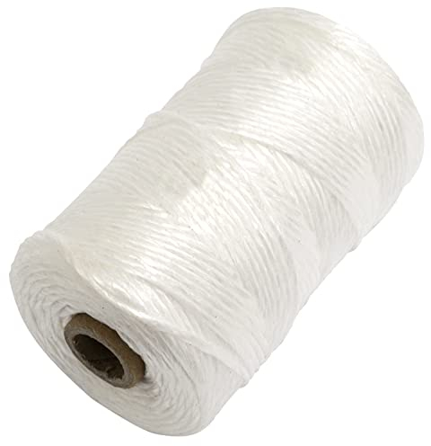 AERZETIX - C65325 - Cuerda/Cordel de Embalaje Manual 200 m Ø2.5mm - en Polipropileno - Obras construcción casa jardinería albañilería ladrillo Bloques de hormigón cordón Rollo - Color Blanco