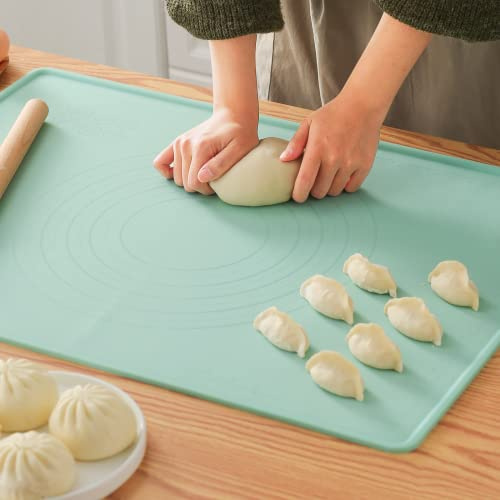 Silicone Baking Mat, 20X28 Extra Large Non-stick Silicone Mat With High Edge, Food Grade Silicone Dough Rolling Mat For Making Cookies, Macarons, Multipurpose Mat, Countertop Mat, Placemat
