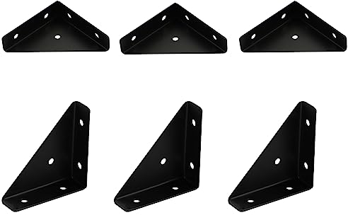 Floatdream 12 Stück Winkel Eckwinkel, Winkel Eckwinkel Metall Schwarz, Eckverbinder Winkel Befestigungs, Zur Stabilisierung von Betten, Tischen, Kleiderschränken, Schränken und Mehr