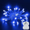 Dalugo Blue Battery Fairy Lights, 3M 30 LED Blue String Lights with 6h Timer, IP65 Waterproof Battery Powered Fairy Lights for Indoor Outdoor Christmas Decorations