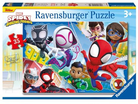 Ravensburger Marvel Spidey & His Amazing Friends Spiderman Jigsaw Puzzle for Kids Age 3 Years Up - 35 Pieces - Educational Toddler Toys and Games