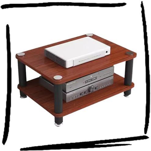 ILOOXI HiFi-Rack-AV-Regal Aus Holz & Stahl, 1/2/3/4-stufiger TV-Ständer, HiFi Regal, Audio Rack HiFi Regal(Red,2 Tier)