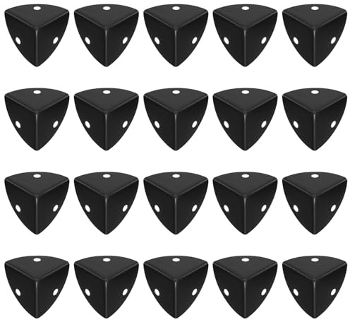 Lot de 20 protections d'angle en métal, boîte antique en bois et meubles noirs décoratifs à angle droit