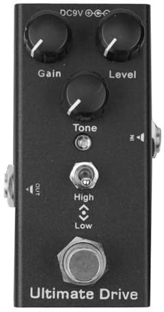 Afforstyle Pédale D'Effets pour Guitare Électrique: Overdrive Vintage, Fuzz, Distorsion, Délai Analogique, Ultimate Drive. Pédale pour Basse Ultimate Drive.
