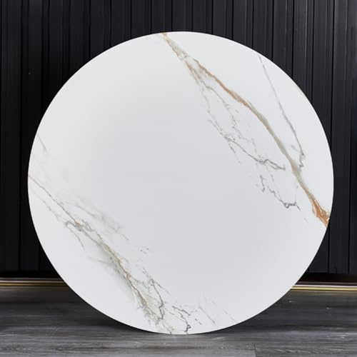 BiSaXieTa Snurrbar mattallrik Lazy Susan, Stenplatta Marmor Textur Roterande Middagstallrik, inte lätt att välta, diameter 60 cm/70 cm/80 cm/90 cm/100 cm (vitguld, 100 cm