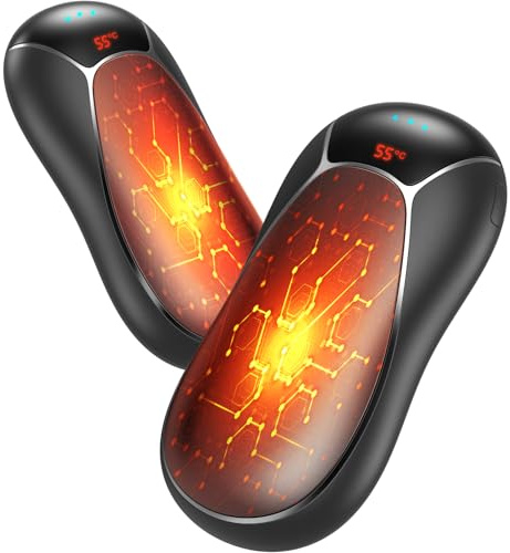 【2026er Neuheit】 Handwärmer Elektrisch 2er Set 8000mAh, Taschenwärmer Wiederverwendbar 2s Schnelles Aufheizen, Ergonomisches & Display, Elektrischer Handwärmer für Outdoor im Winter, Golf, Camping