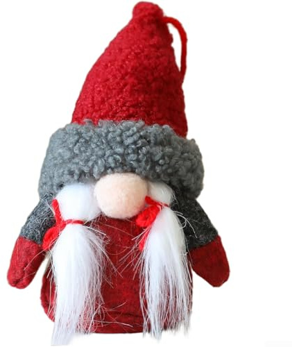 Colgante de hongo de Pascua sin rostro, paquete de 3 (10-12 cm), muñeca de tela para decoración del hogar navideña, felpa suave y adorno de césped relleno de algodón para jardín, mesa o estante (D)