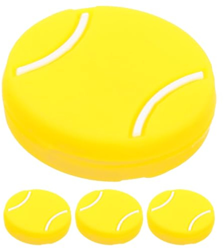 MAGICLULU Set 4 Pezzi Ammortizzatori per Racchetta da Tennis in Silicone Giallo Smorzatori di Vibrazioni Tennis Piccoli Antivibranti per Sport All'aperto Accessori per Racchette
