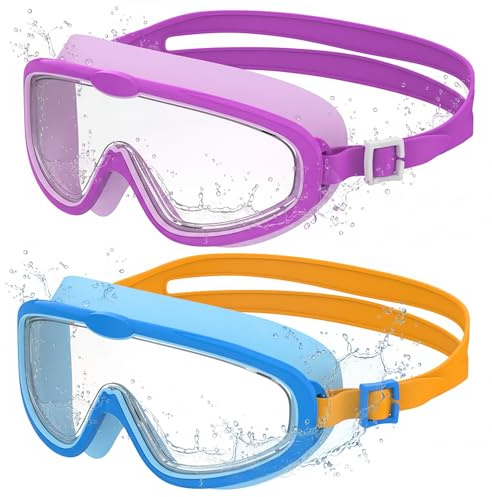 Seaflar 2Pcs Gafas de Natación de 3 a 14 Infantiles de Marco Grande