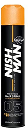 NISHMAN Hair Spray 05 - Ultra Strong Hold 400ml - Touchable Feel, Natural Shine & Extra Volume for All Hair Types - Flexible Styling with Lightweight Hairspray