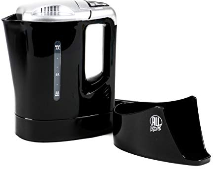 ALL Ride! Wasserkocher 0,8 Liter, 24 Volt 300 Watt, Schwarz, Energieeffizient, Tragbar, für den Einsatz im LKW, Wohnwagen, beim Camping oder auch auf dem Boot