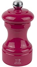 PEUGEOT - Bistro 10 cm Salt Mill - Classic Grind System - Made with PEFC Certified Wood - Lifetime Guaranteed Mechanism - Made in France - Bistrorama - Candy Pink Colour