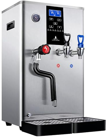 MaxtiL Mousseur à Lait à Vapeur Commercial, Chauffe-Eau Chaude et Froide à Double tête, équipement de thé au Lait à contrôle de température de précision de 20 L pour Le café, Le thé, Le café,