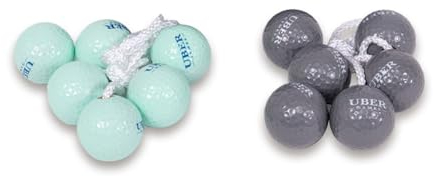 Uber Games Ladder Golf – Lot de 6 balles de golf de rechange – 3 vertes et 3 grises – Fabriquées à partir de vraies balles de golf espacées de 30 cm par une corde – Convient pour les familles, les