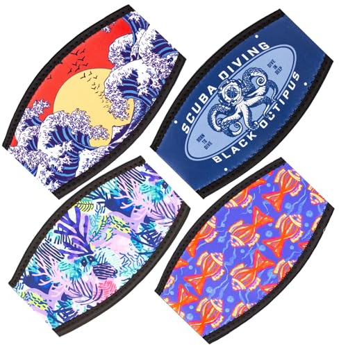 Tauchmaske Slap Straps Abdeckung Neopren Schwimmbrille Brillenband Stirnband Teile Zubehör für Tauchen Schwimmen Schnorchel Freitauchen Wassersport, Blau, Large