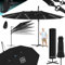 KESSER® Sonnenschirm Doppelsonnenschirm 4,6m x 2,7m | Ampelschirm Abdeckung & Ständer | Kurbelschirm Aluminium wasserabweisend | Neigbar Kippbar 360° Drehbar Schwarz
