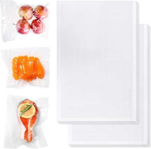 Sacs sous Vide gaufrés 25x35 cm, à Usage Alimentaire pour Tout Type d'appareil de Mise sous Vide, 90 microns, 100 Unités, transparent.