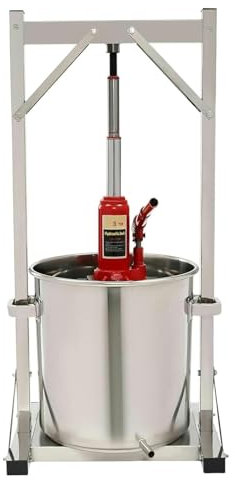 JIURUOZ Pressoir à Fruits Manuel, Pressoir A Fruits, Pressoir à Fruits et vin, 22 L/5,8 Gal, en Acier Inoxydable, Presse-Fruits, Fromage, Herbes, vin, Presse-Agrumes Manuel