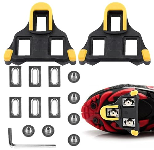 2 Pièce Pedale Vélo Route, Cale Pied Vélo Antidérapante, Cleats Antidérapante avec Boulons et Rondelles, pour Course - Cyclisme de Compétition, Compatible avec Shimano SPD SL, SPD-SH/SM-SH11/SM-SH12