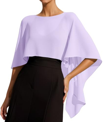 Generico Stola Elegante Donna Cerimonia Scialle Donna in Raso Chiffon Silky Sciarpa Tinta Unita Wrap Stola per Sposa Damigella Cerimonia Matrimonio Serata Abito