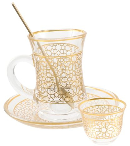 SHINEOFI Set de Tasse à Café Vintage avec Soucoupe Verre Décoratif pour Cappuccino et Boissons Design Minimaliste pour Maison et Bureau