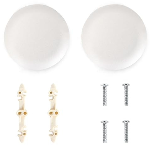 CP3540 5.38in Round Ceiling Cover Plate 2 Set, Fits 3-1/2 to 4 Holes, Paintable Blank Cover for Electrical Box & Wall Hole, Hide Smoke Detector & Cable Openings
