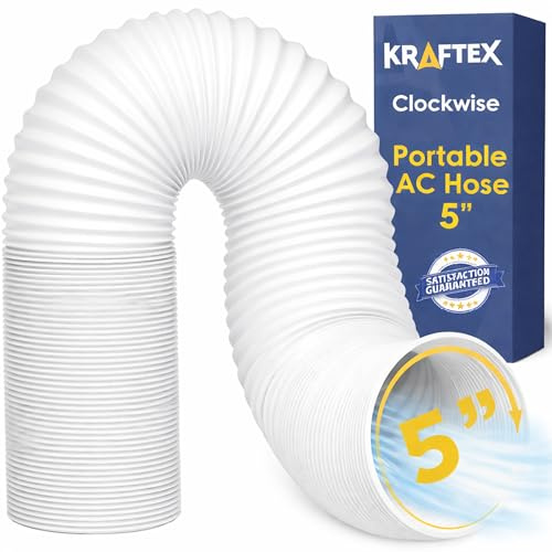 Portable Air Conditioner Hose - AC Hose with 5 Diameter, Clockwise Thread & Length up to 80 - Exhaust Hose for Portable Air Conditioner Vent Compatible with Delonghi & LG Air Conditioner Parts