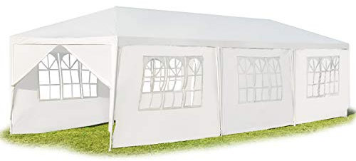 GOPLUS 3x9M/3x6M Tonnelle Tente de Jardin avec Fenêtres,Tente de Réception Protection Contre Soleil et Pluie,Chapiteau Gazebo pour Événement Bière Fête Camping(3X9M, 8 Bâches)